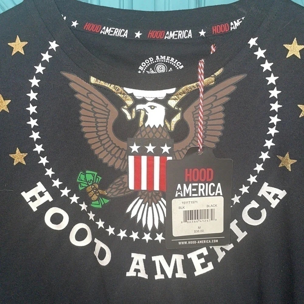 BOGO 🌸🌼 HOOD America NWT Home of the Brave Eagle Shirt